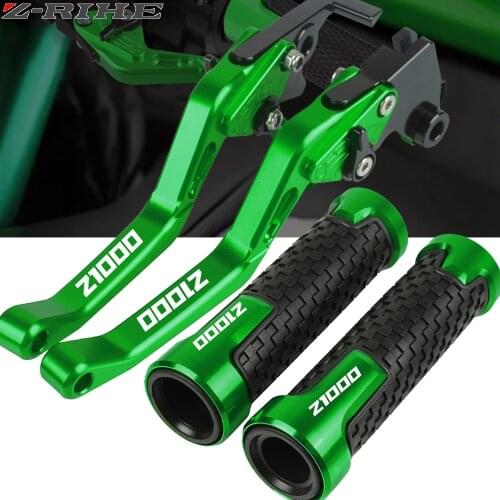 For KAWASAKI Z1000 Z 1000 2007 2008 2009 2010-2016 Motorcycle CNC Adjustable Foldable Brake Clutch Lever Handle Grips With logo