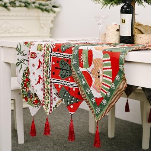 Christmas Table Runner Red Modern Dinning Tables Luxury Placemats Set New Years Decor 2021 For Home Decoration 180*35 CM
