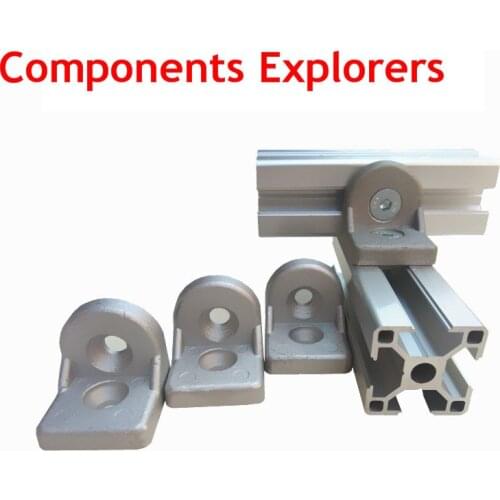 Silver and Black Steering angle Corner Brackets 2020 3030 4040 4545 Connection Fittings Single Brackets For Aluminum Profiles