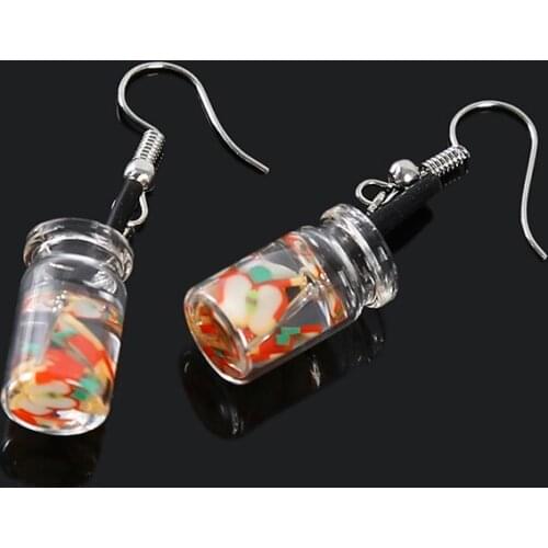 New Creative Women Drop Earrings Pearl Milk Tea Fruit Personality Earrings Korean Fun Ear Hook Small Earrings For Female Gift