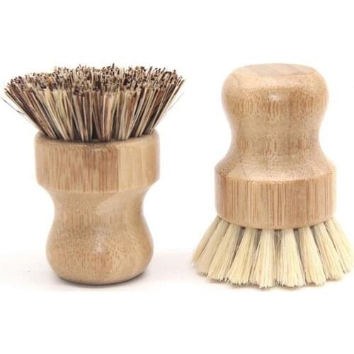 Dish Washing Brush Short Durable Bamboo Fiber Wooden Pot Brush for Home Cleaning Accessories for Kitchen Tools equipment