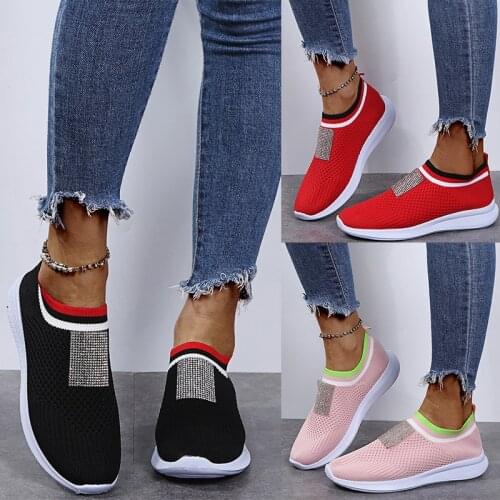 Casual Shoes Fashion Breathable Walking Mesh Flat Shoes Sneakers Womens 2021 Spring And Autumn Womens Shoes