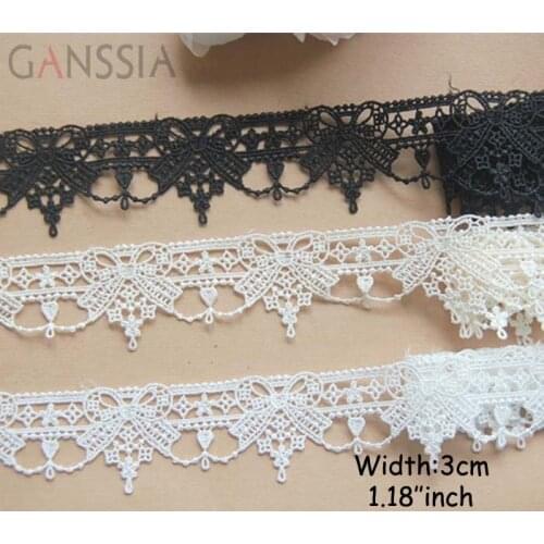 1yard Width:3cm Classical Hollow Bow-knot Lace Water Soluble Lace Trims for Garment Sewing Curtain (ss-693)