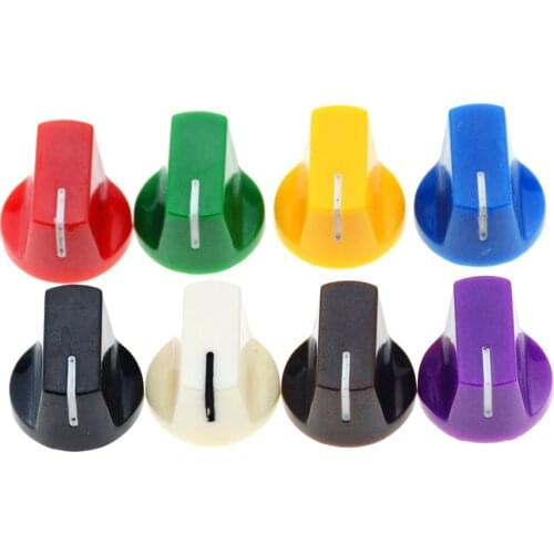 10PCS Colorful Plastic Knob With 6.35mm Shaft Hole Diameter 1510 Clone Potentiometer Pedal Cap Guitar Cap KN-19