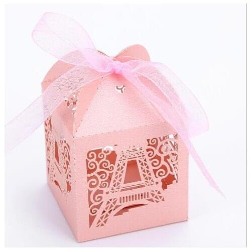 100pcs Hollow tower European Candy Box Beautiful Wedding Favor Boxes Wedding Souvenirs Gift Packing Box