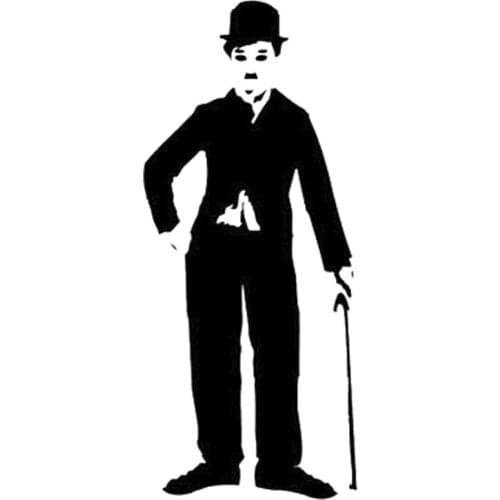 20X9cm Chailie Chaplin Funny Car Sticker Car-Styling Decor Decal Black/Silver N1459