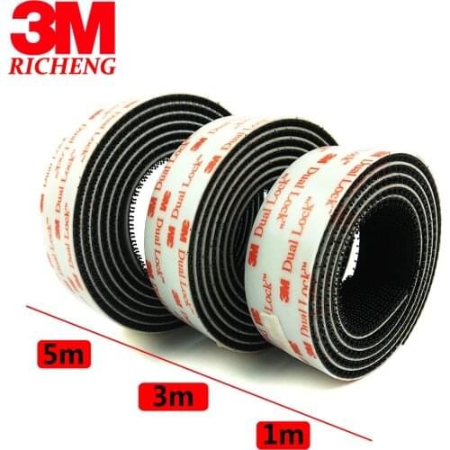 3M Dual Lock SJ3550 Black VHB Mushroom adhesive fastener tape, Type 250