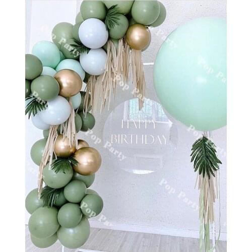 58pcs Tiffany Blue Balloons Garland Arch Birthday Party Decoration Adult Dusty Green Latex Ballon Wedding Anniversary Supplies