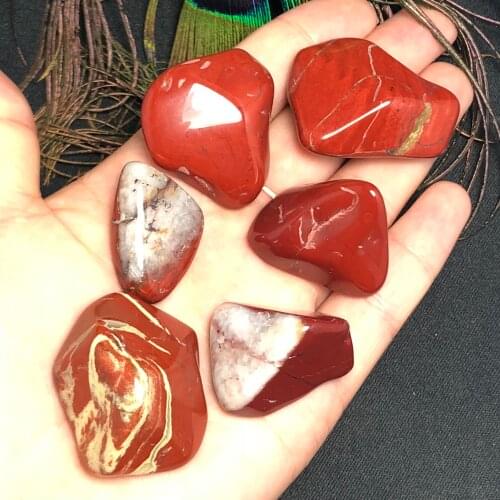 6pcs Natural Red jasper Gravel Healing Rock Crystal Quartz Mineral Fish Tank Garden Flowerpot Decoration Energy Stones