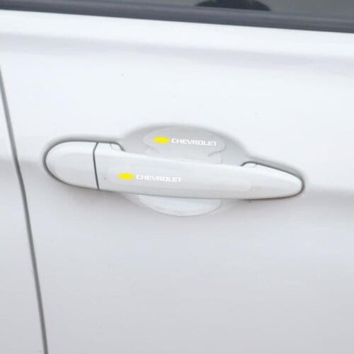 8Pcs Car door handle stickers protector film For Chevrolet Cruze Captiva Trax Malibu Tahoe Equinox Impala Sonic Car Accessories