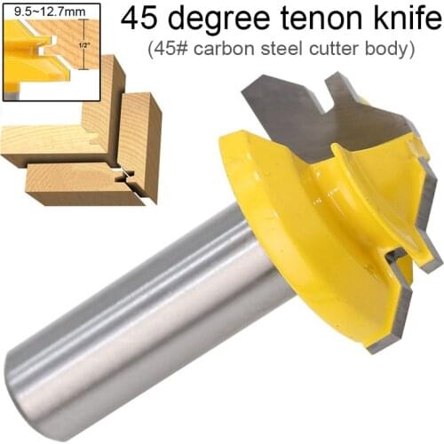 1 Piece 1/2" Shank 45 Degree Lock Miter Router Bit Woodworking Tenon Milling Cutter Tool Drilling Milling For Wood Carbon Steel