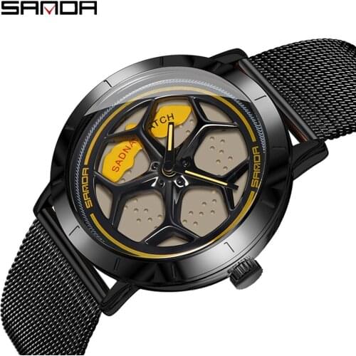 SANDA Luxury Brand Mens Wrist Watch Military Sport Watches For Man Steel Strap Quartz Clock Male Relogio Masculino Hot Sell