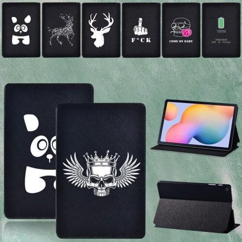 White Image Series Case for Samsung Galaxy Tab S6 Lite 10.4'' 2020 P615 SM-P610 SM-P615 PU Leather Stand Tablet Cover
