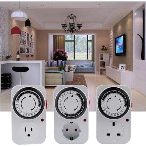 13MA 24 Hour Cyclic Timer Switch Kitchen Timer Outlet Loop Universal Timing Socket Mechanical Timer UK EU US Plug