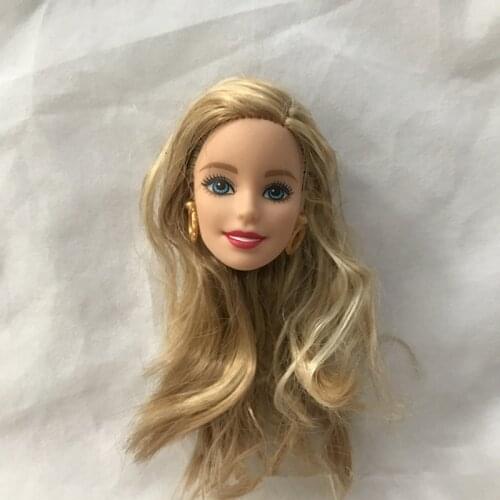 Cute Grils with Freckle Doll Parts Brown/dark Brown Skin Dolls Head Accessories for Doll Vinyl Blue Eyes 30cm Doll Accessories