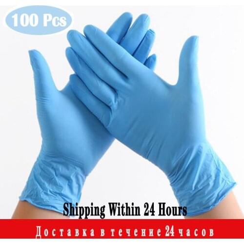 DHL 100Pcs XL guantes nitrilo Disposable Gloves Latex Nitrile Rubber Household Kitchen Dishwashing Gloves Work Garden Universal