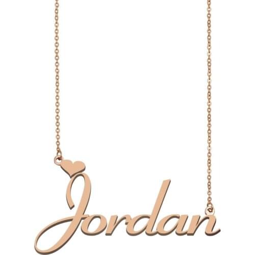 Jordan Personalized Name Necklace Custom Gold Pendant for Women Girls Best Friends Birthday Wedding Christmas Mother Days Gift