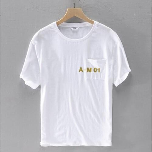 Suehaiwes brand Italy style short sleeve linen t shirt men fashion casual white t-shirt for men loose round neck t shirts male