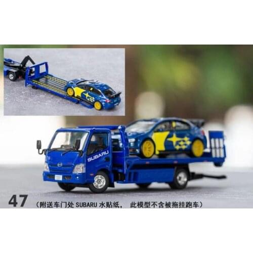 GCD 1:64 HINO 300 Flatbed Tow Truck Ground ed. Blue w/SUBARU Decal DieCast Model Car