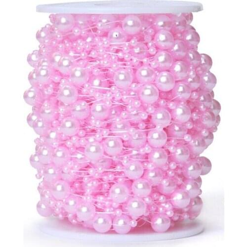 5 Meters 8+3mm Meters/lot Fishing Line Artificial Pearls Beads Chain Garland Flowers Wedding Party Decoration Products Supply