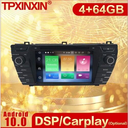 2 Din Carplay Android Radio Receiver Multimedia Stereo For Toyota Corolla 2013 2014 2015 2016 GPS Navigation Recorder Head Unit