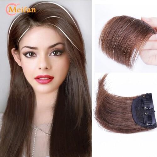 MEIFAN Short Natural Fluffy Pad High Hair Pieces Invisible Clip in Hair Extension Fluffy Synthetic Fake Hairpieces