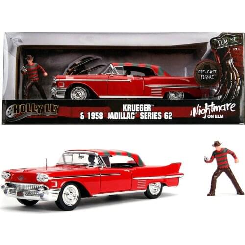 1958 Vintage Car Model with doll Toy 1/24 Scale Metal Alloy Diecast Classic Car Model Toy Collecection Toy for Kids Child