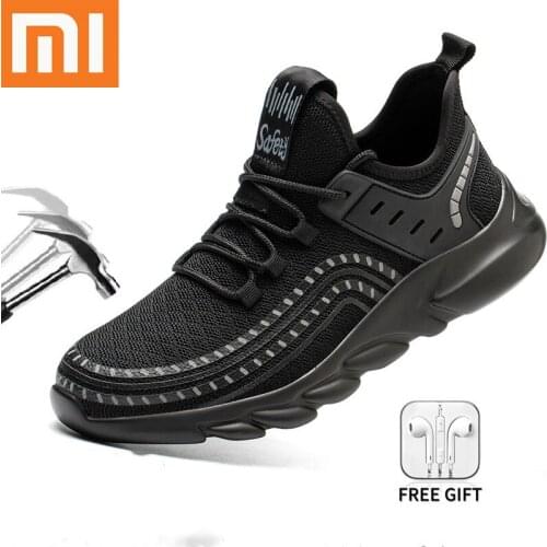 2021 Xiaomi Mijia Men Safety work shoes indestructible anti-puncture safety shoes mens anti-smashing work boots steel toe shoes