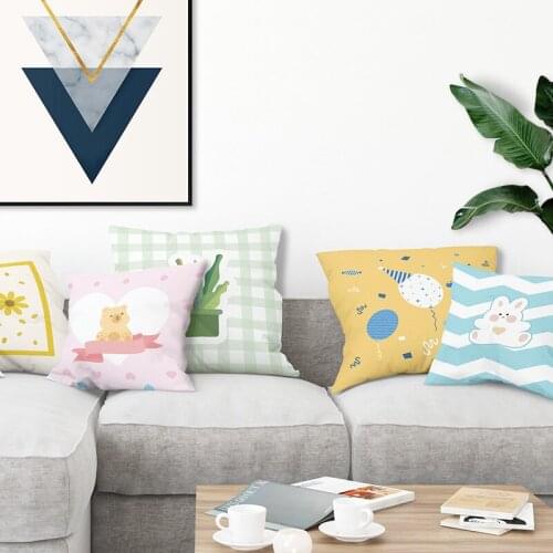 Soft Cushion Cover Cartoon Animal Pillow Cover 45x45cm Kawaii Pillowcases Home Decoration For Kids Room Sofa