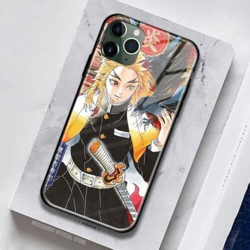 Kyojuro Rengoku Anime Soft Silicone Tempered Glass for IPhone SE 6 6s 7 8 Plus X XR XS 11 12 Mini Pro Max Phone Case Cover Shell