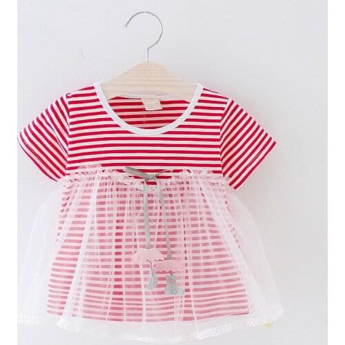 2021 New Baby Girls clothing Summer Newborn Striped Dress Cute Cotton Soft clothes BABY Girl Princess Bow Infant dress