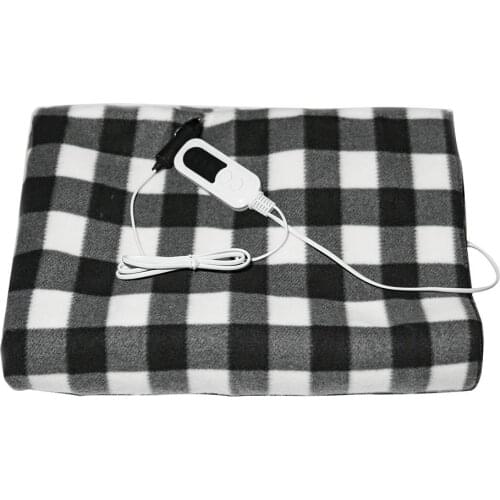 12V Car Winter Electric Heated Blanket 150X100cm Double Control Electric Blanket Washable 3 Heat Settings With Timing Function