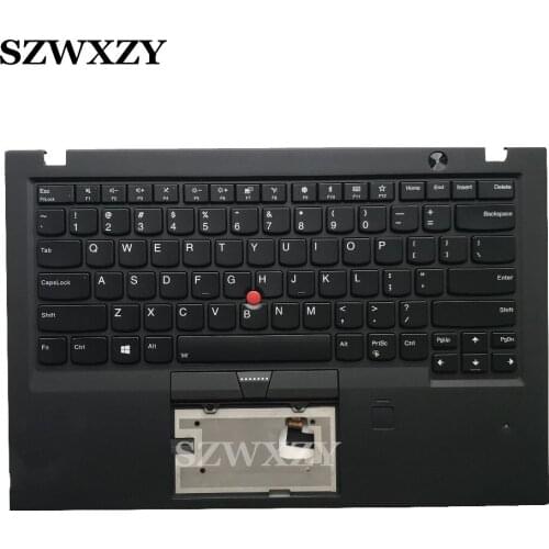 New Original For Lenovo ThinkPad X1 Carbon Gen 5 2017 Palmrest with keyboard US Black With fingerprint 01ER623