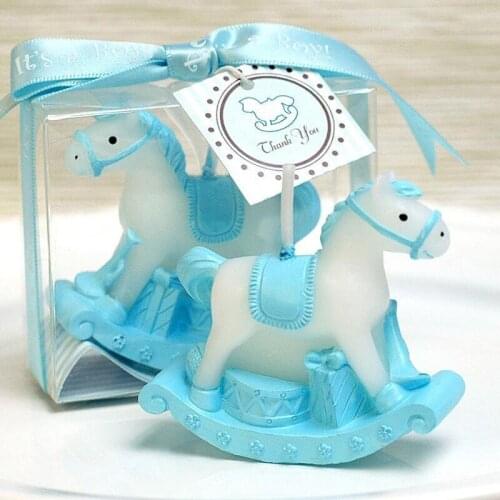 10PCS Rocking Horse Candle Favors for Baby Shower Kids Birthday Gifts Baptism Keepsake Event Anniversary Favours