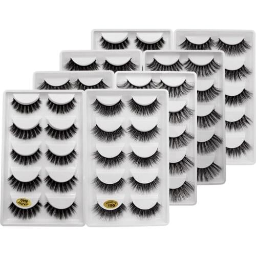 Wholesale lashes10/20/50/100 boxes mink eyelashes 5 pairs natural false eyelashes thick fluffy faux cils Lashes In Bulk G6