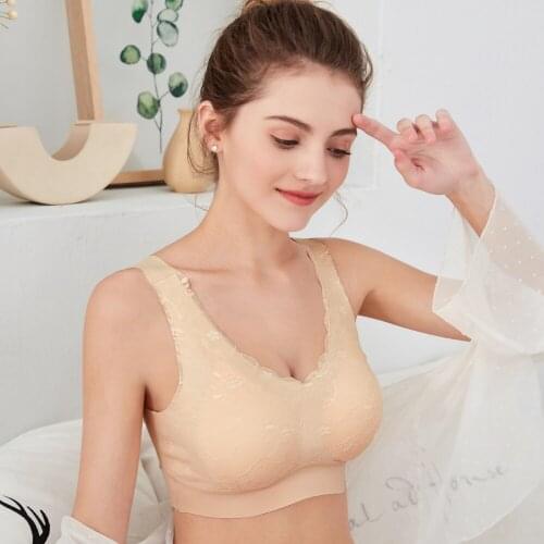 Sexy lace Seamless Active Bras for Women Comfort Vest Tops Wireless Bra with Pads Sleeping Underwear Female