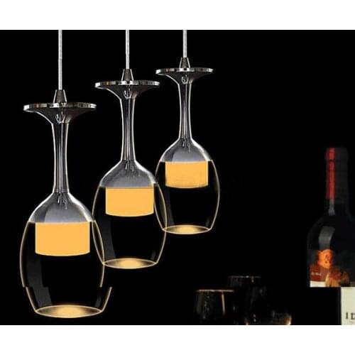 Three single head dining LED dining roomtable crystal lamp creative art cup modern simple bar dining room lamp FG780