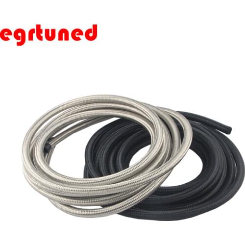 AN8 auto universal Nylon stainless steel braided fitting fuel supply hose fuel line knitted hose doubled braided hose