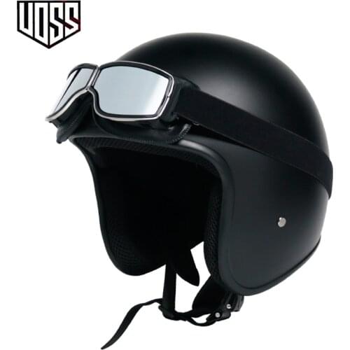 VOSS retro motorcycle helmet 3/4 capacete vintage motorcycle capacete half helmet DOT approved casco moto