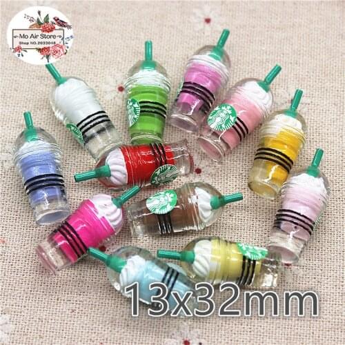 10pcs Resin Flat back Cabochon cappuccino Sippy cups imitation food Art Supply Decoration Charm Craft