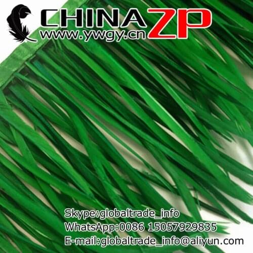 Manufacturer in CHINAZP Factory 10yards/lot Unique Dyed Kelly Green Goose Biots Feather Trim Fringe