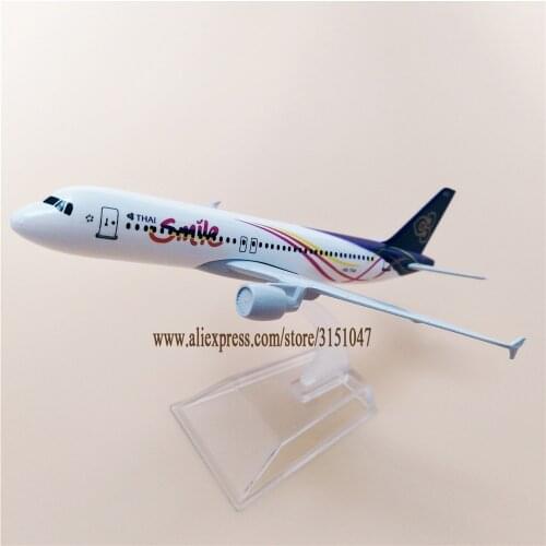 16cm Air Thailand Smile Thai A320 Airbus 320 Airways Airlines Metal Alloy Airplane Model Plane Diecast Aircraft