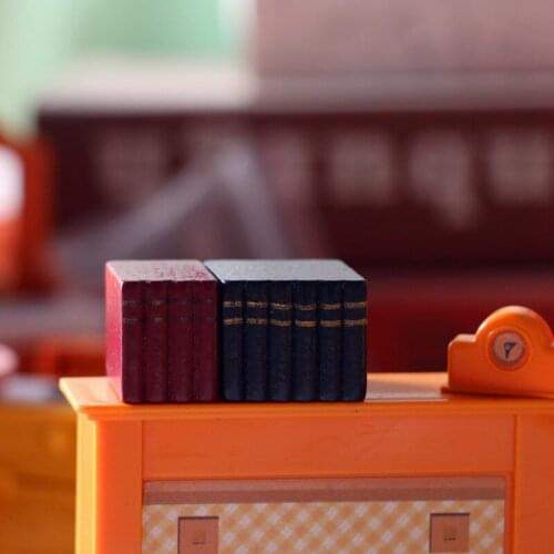 2pcs Dollhouse Miniature 1:12 Wooden Books Kit Furniture Decor Toy