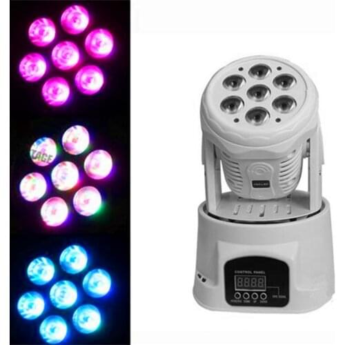 2pcs/lot Mini LED Moving Head Wash Effect Light/RGBW 7X12W Beam Moving Head Stage Lighting For Disco DJ Nightclub Party Concert