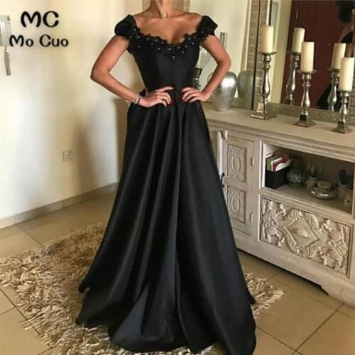 2018 Elegant Prom Dresses for teens Beads Flowers Short Sleeves Vestidos de fiesta Floor Length Formal Evening Dress for women