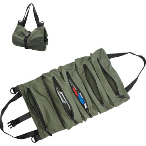 2021 Hot Sale Roll Tool Roll Multi-Purpose Socket Roll Up Bag Large Capacity Wrench Pouch Hanging Zipper Carrier Tote Organizer