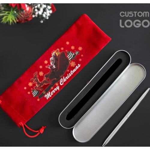 3pcs Customized LOGO Metal Hotel Advertising Ballpoint Pens Office School Stationery Gel Pen Christmas Gift Pen With Pen Box Bag