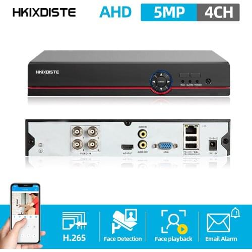 4 Channel 5MP 6 in 1 AHD Digital Video Recorder Super HD DVR ONVIF USB WIFI Motion Detection H265 Cloud P2P XMeye 4ch for CCTV