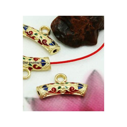 5pcs/lot Tibetan silver Dripping oil gold Loose Spacer Beads for DIY Jewelry Making bracelet Pendant dftg4