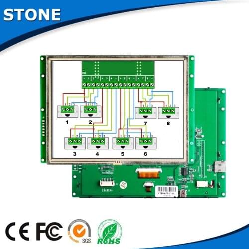 8 Inch Human Machine Interface TFT LCD Module with Touch Panel + Controller Board + Software